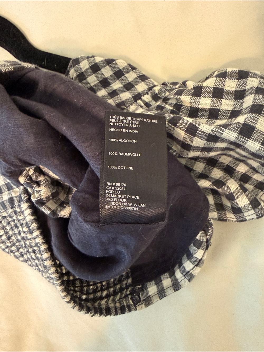 UO Rita Gingham Flutter Sleeve Cropped Top // XS - Picture 7 of 10